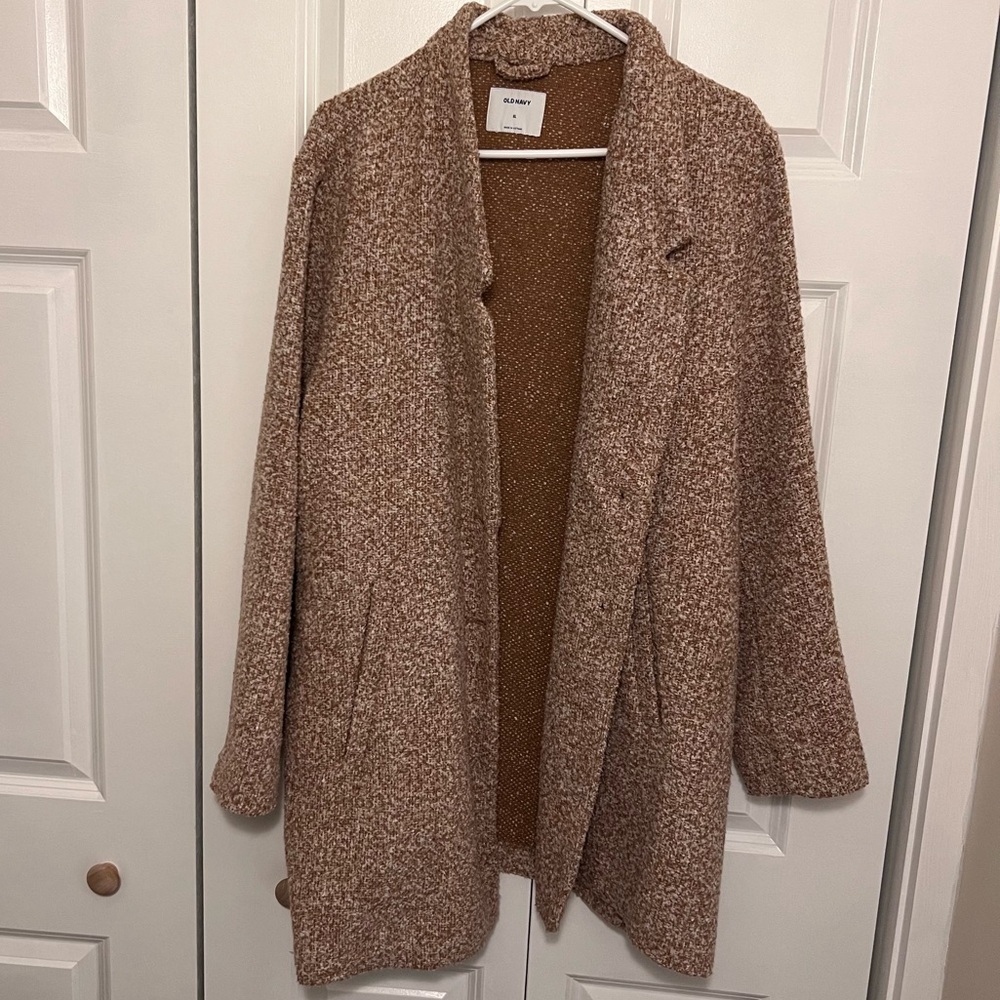 Mustardy Yellow Textured Button Jacket XL Old Navy